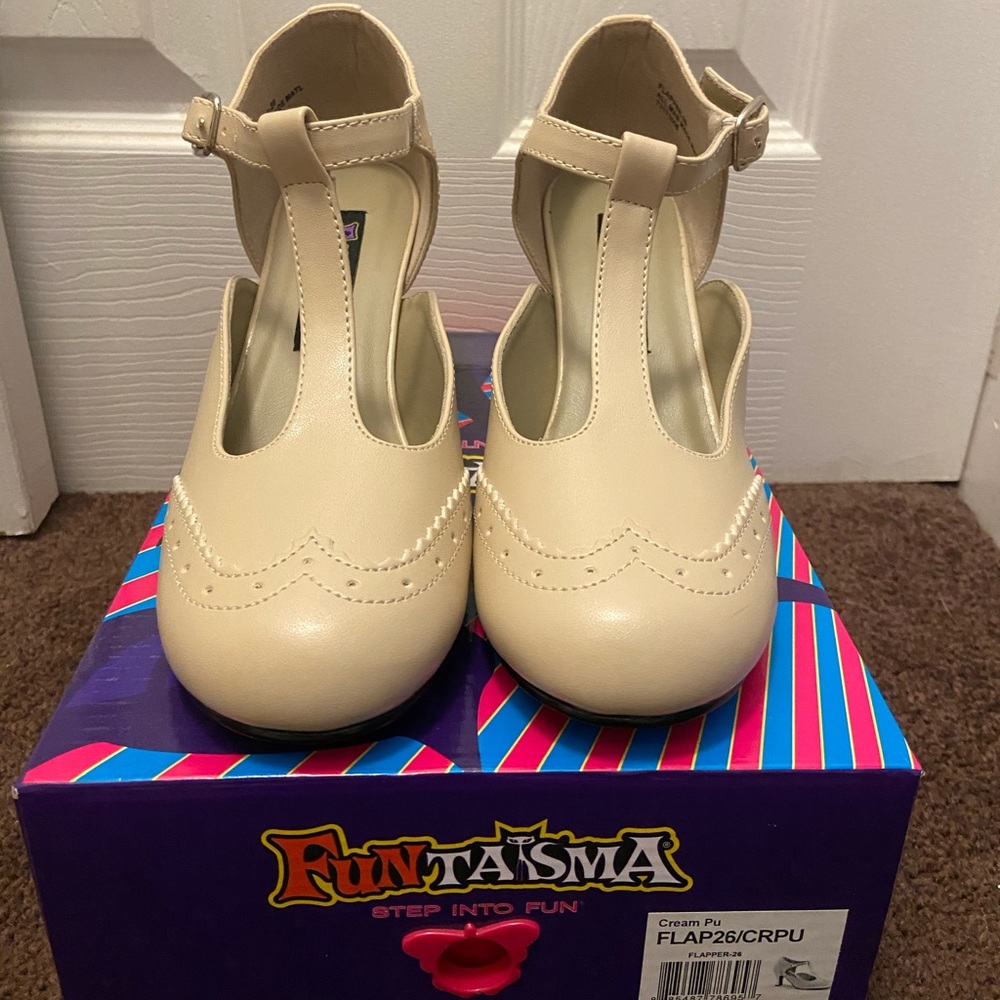 Funtasma Flapper Kitten Heels in Cream